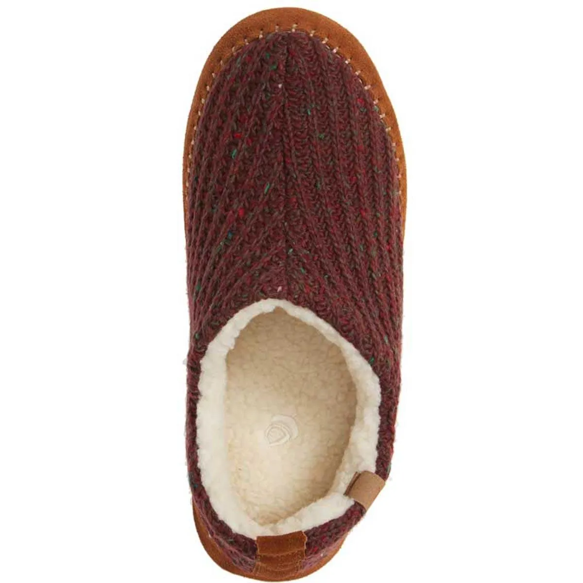 Acorn Women’s Moc Slippers - Sustainable Camden Garnet Wool, Medium | A19019GARWM