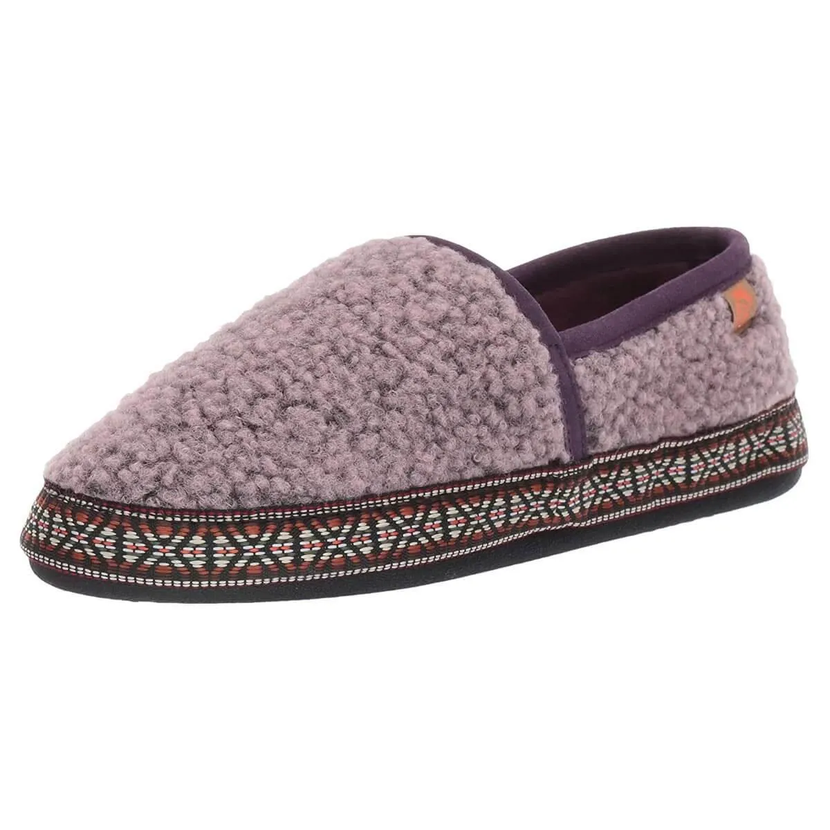 Acorn Women's Slippers - Woven Trim Moccasins, Iris, M | A19011IRSWM