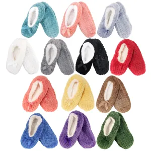 Adult Women Soft Touch Slippers Non-Slip Lined Socks, 3 Pairs