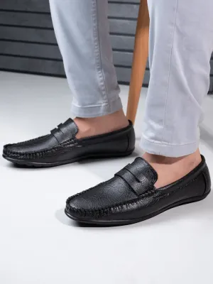 Alberto Torresi Synthetic Black Loafers For Men