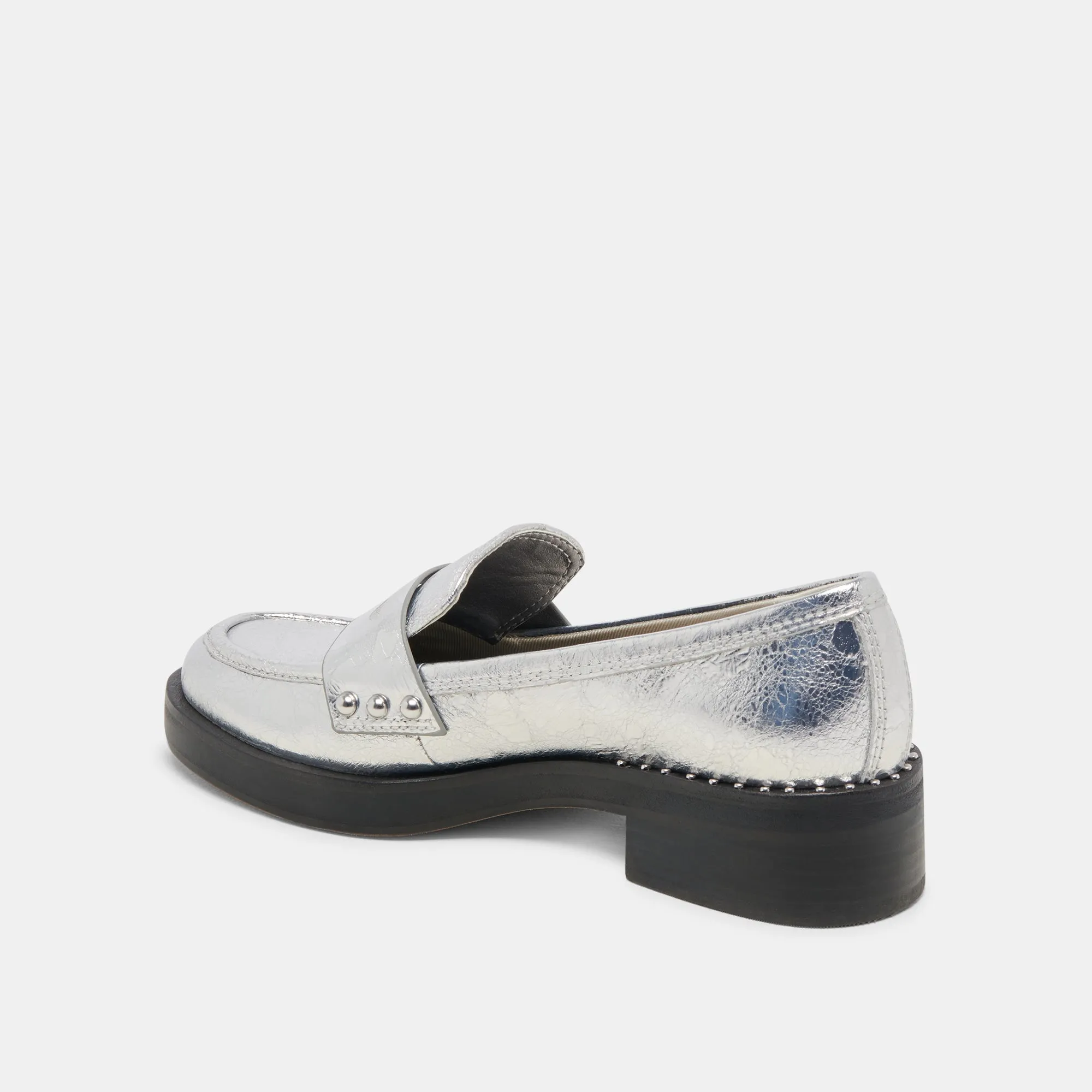 ALIANE LOAFERS SILVER DISTRESSED LEATHER