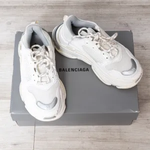 Balenciaga White Triple S Low Top Trainers