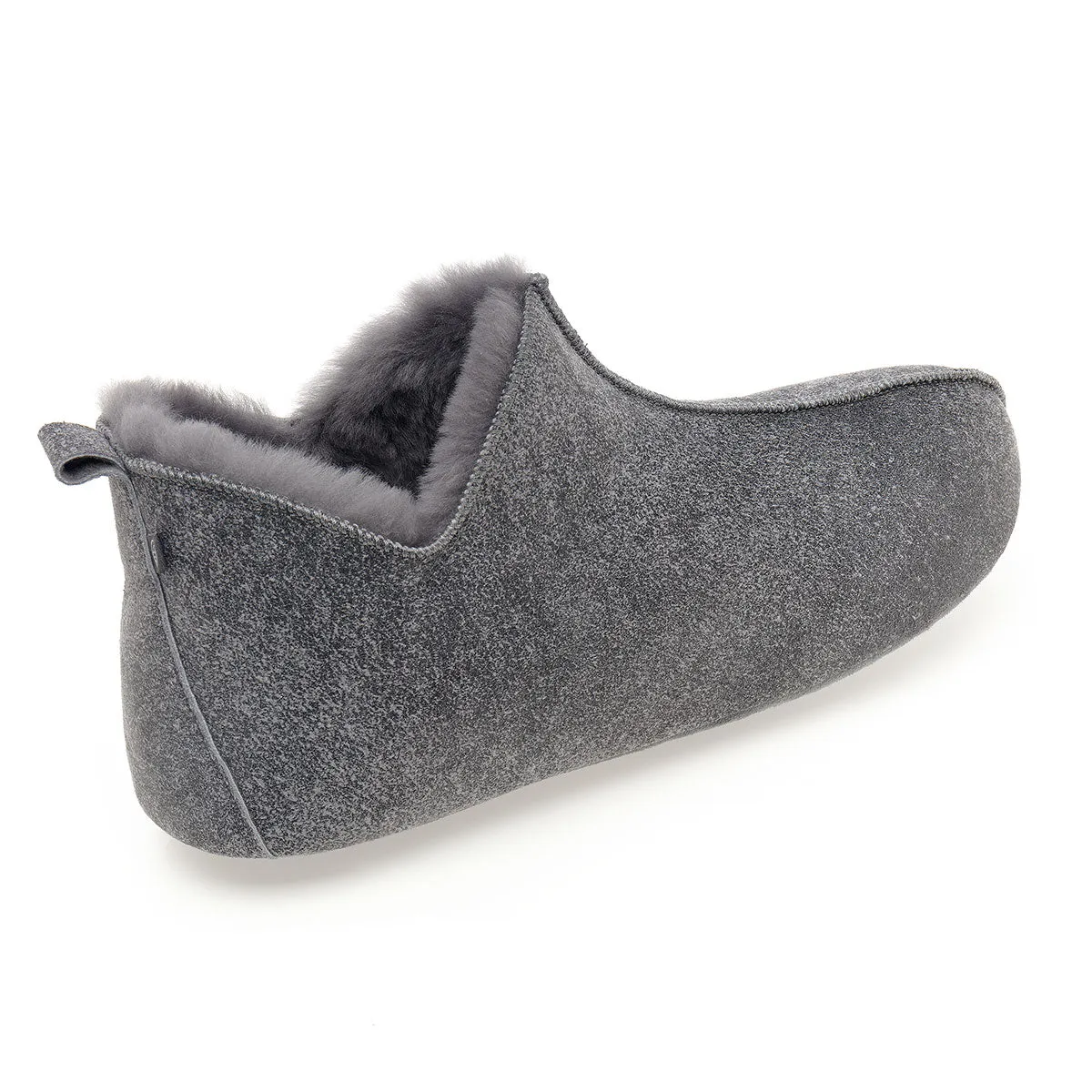 Berit Sheepskin Slippers - Grey Distressed Leather