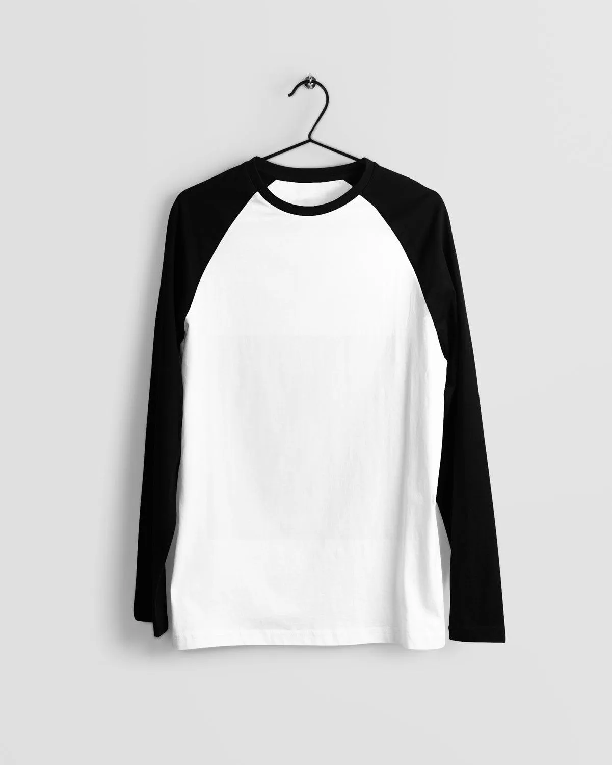 Black & White Raglan Sleeve T-shirt for Men - 100% Cotton, Super Soft