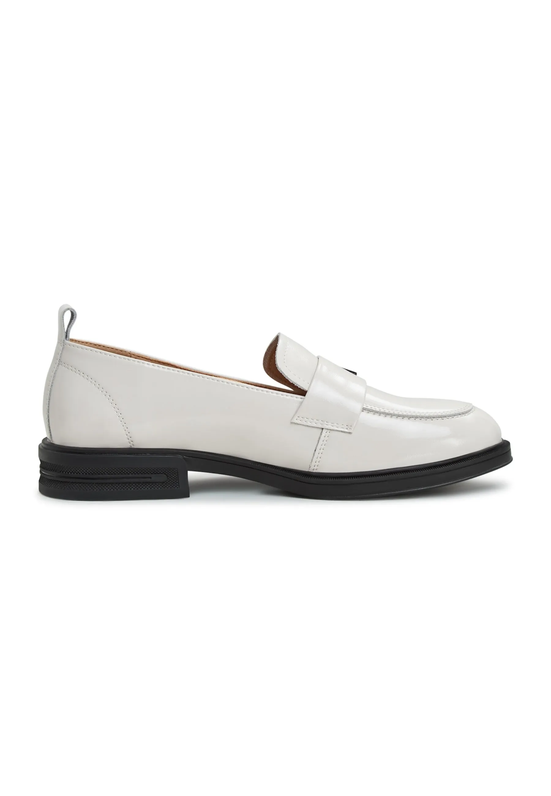 Block Heels Loafers - White