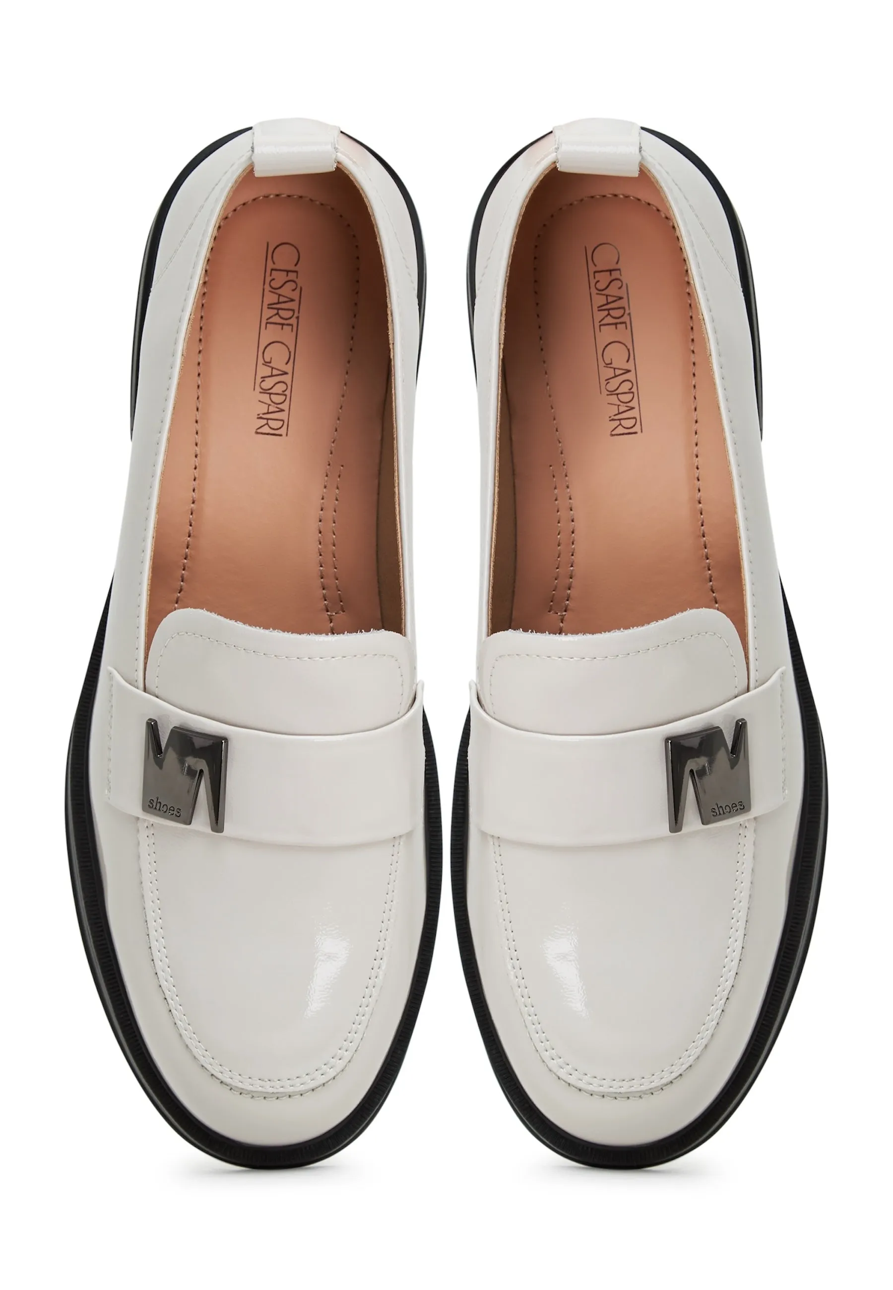 Block Heels Loafers - White