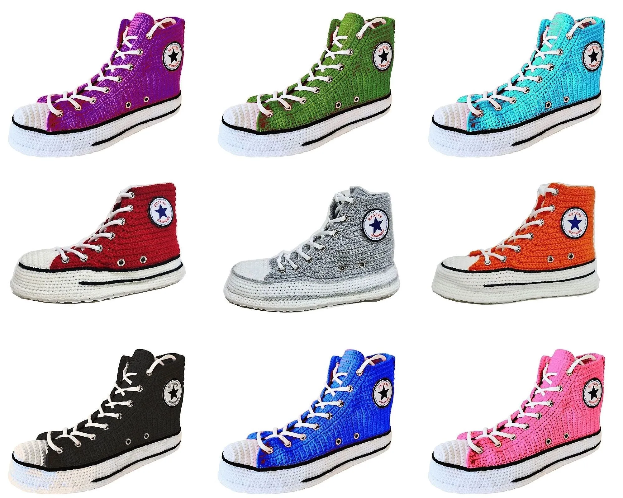 Blue Converse Sneakers Slippers Chuck Shoes Women High Top Plush Slippers Booties