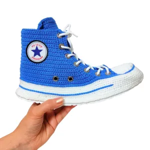 Blue Converse Sneakers Slippers Chuck Shoes Women High Top Plush Slippers Booties