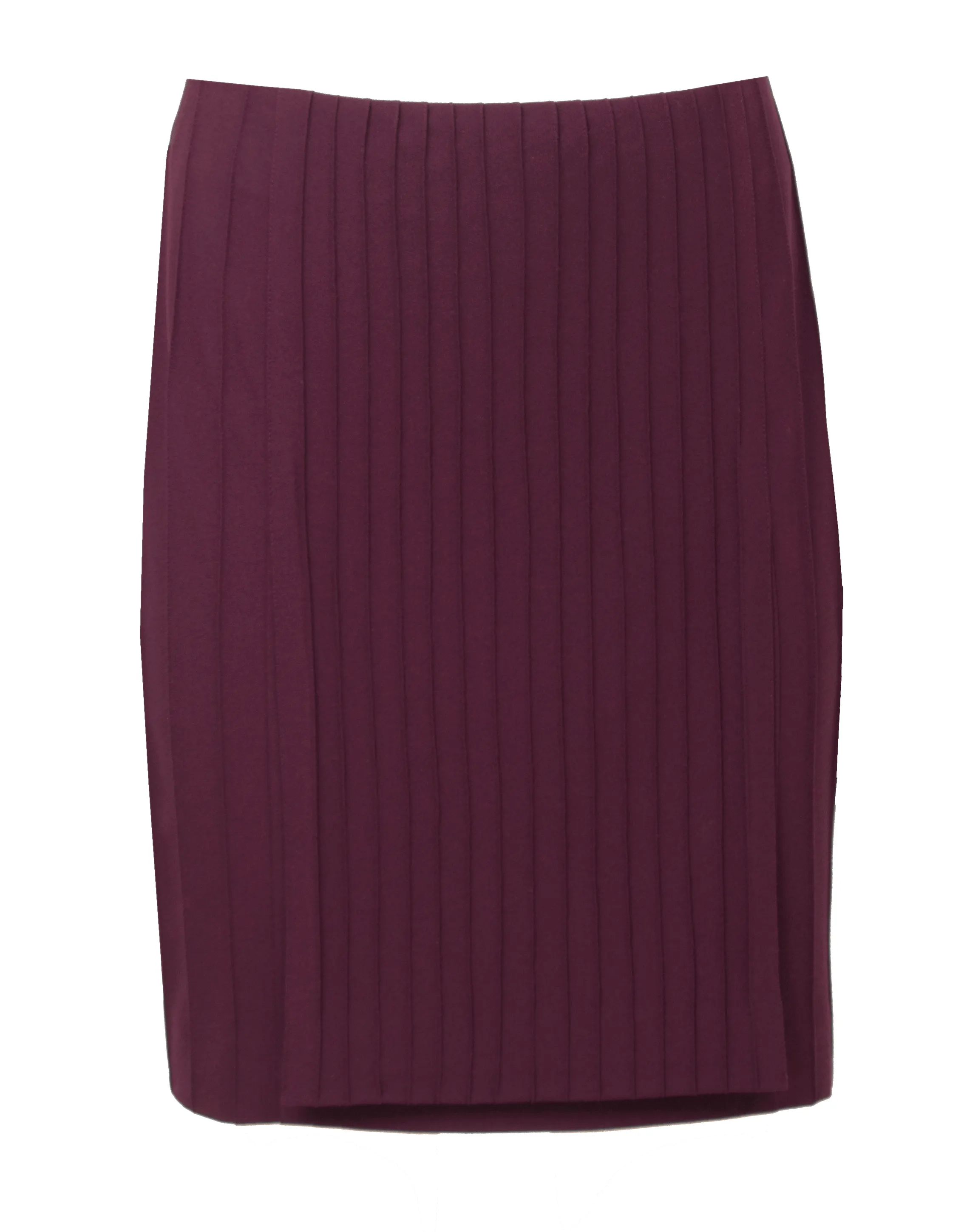 Burgundy viscose-blend crepe skirt