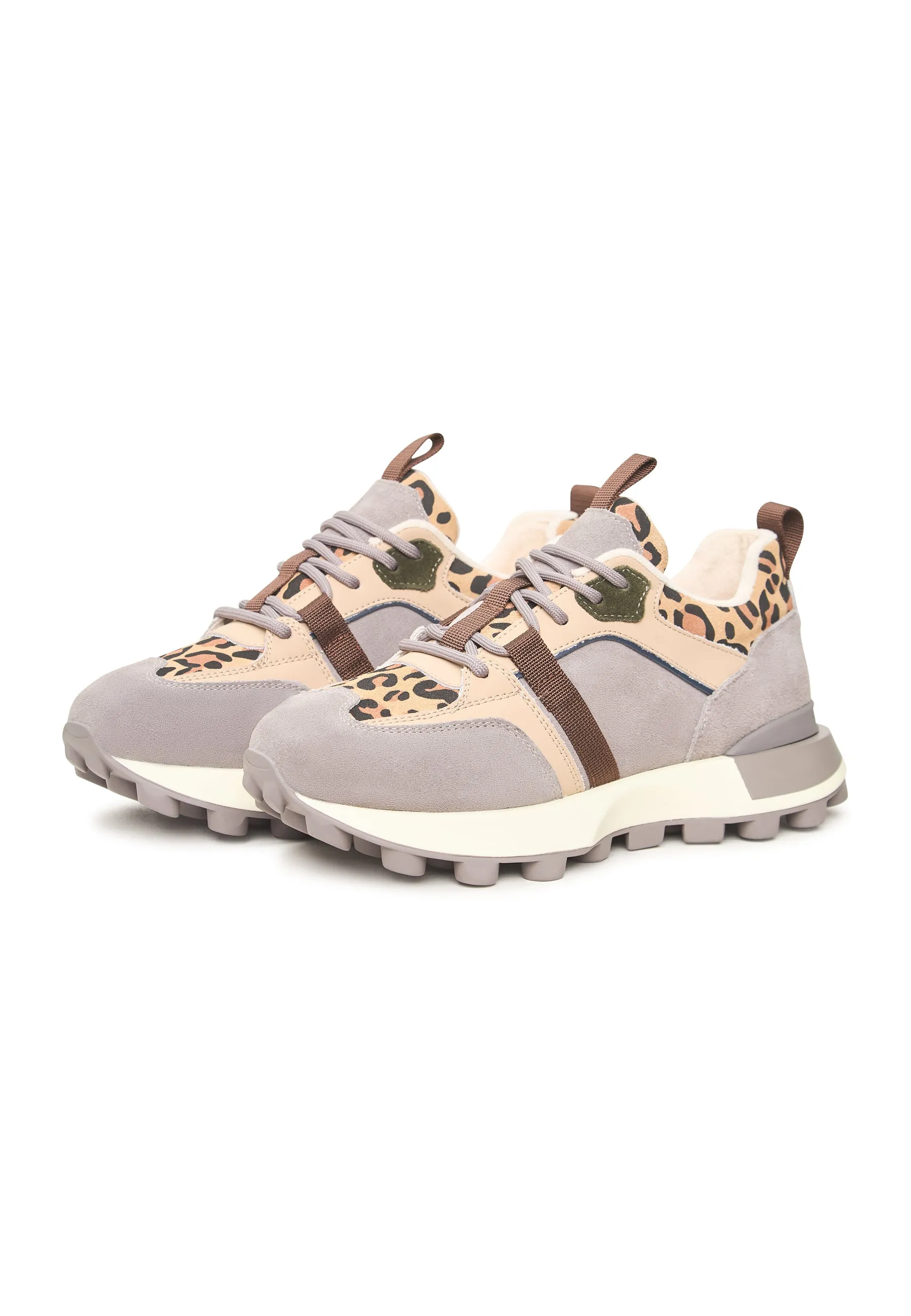 Chunky Platform Sneakers - Beige