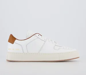 Common Projects Decades Low F White Orange Trainers