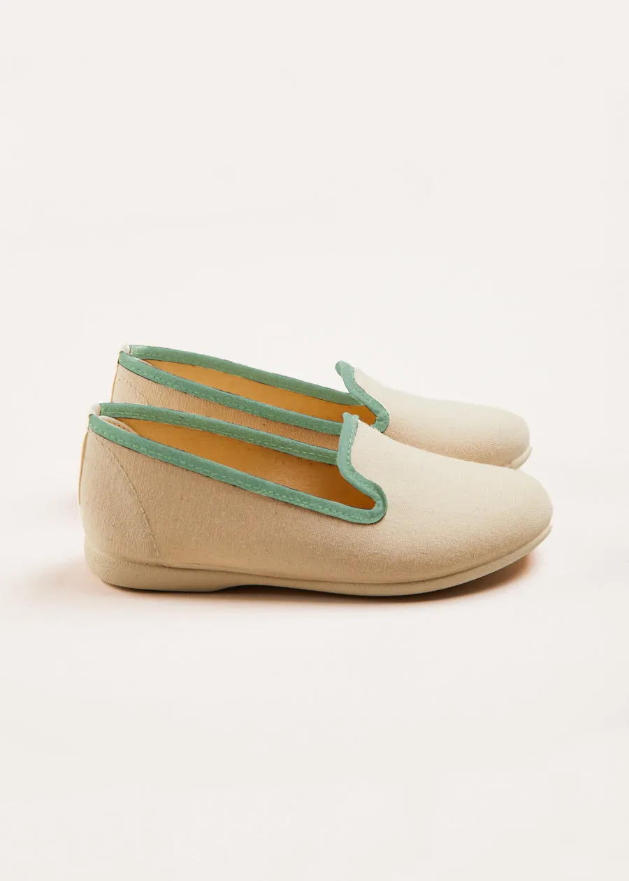 Contrast Trim Slippers in Beige (22-34EU)