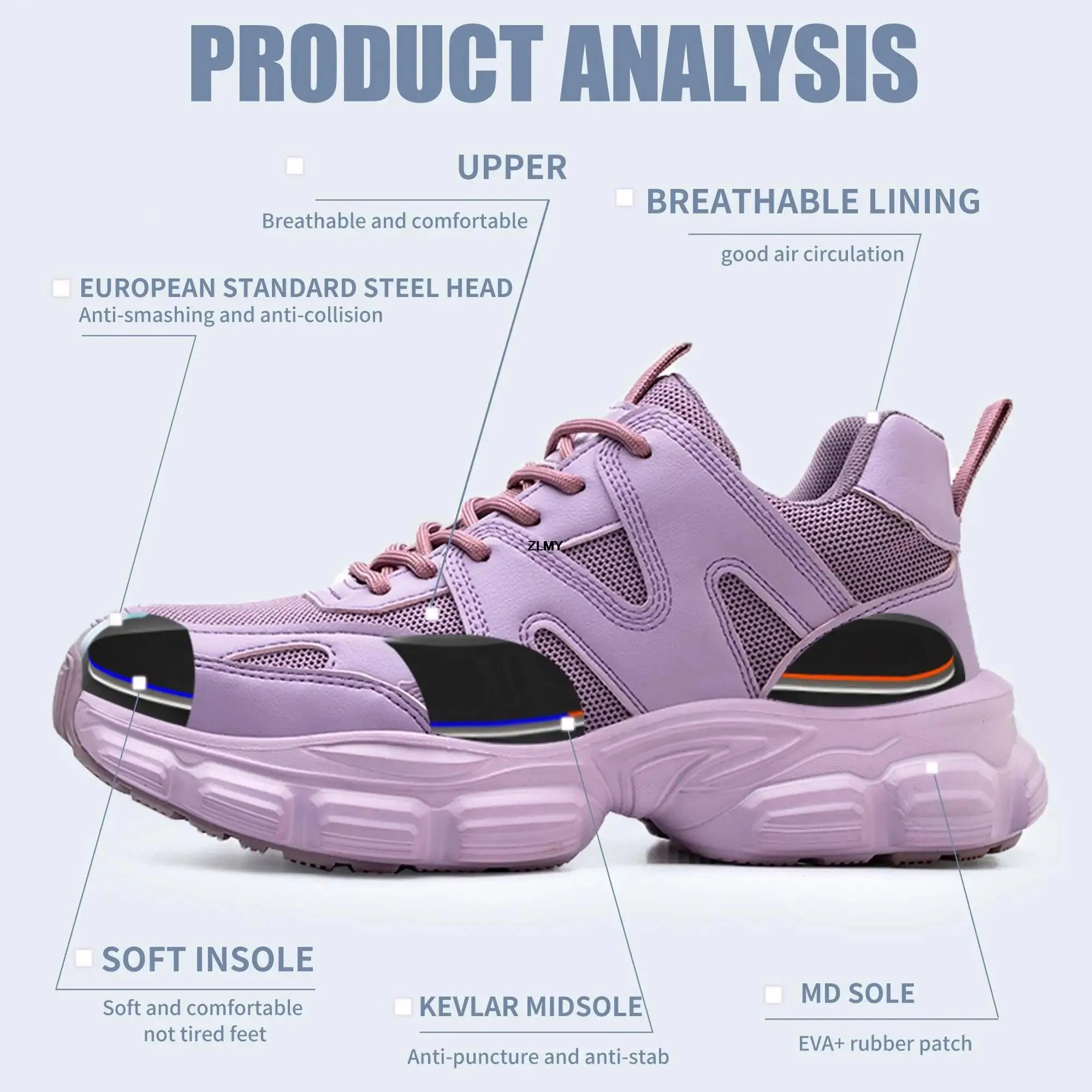 CS343 Safety Work Sneakers: Men's and Women's Casual Shoes