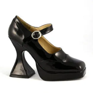 Demonia Bat 4 1/2" Heel Shoe - Patent Black