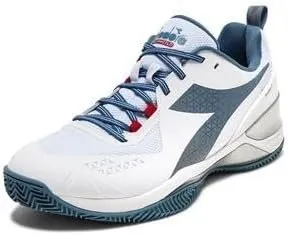 Diadora Blushield Torneo 2 Clay Men Shoes (White/Oceanview/Salsa)