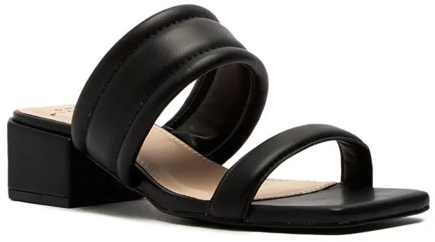 Dual Band Chunky Heel Slide Sandals - Black - Final Sale