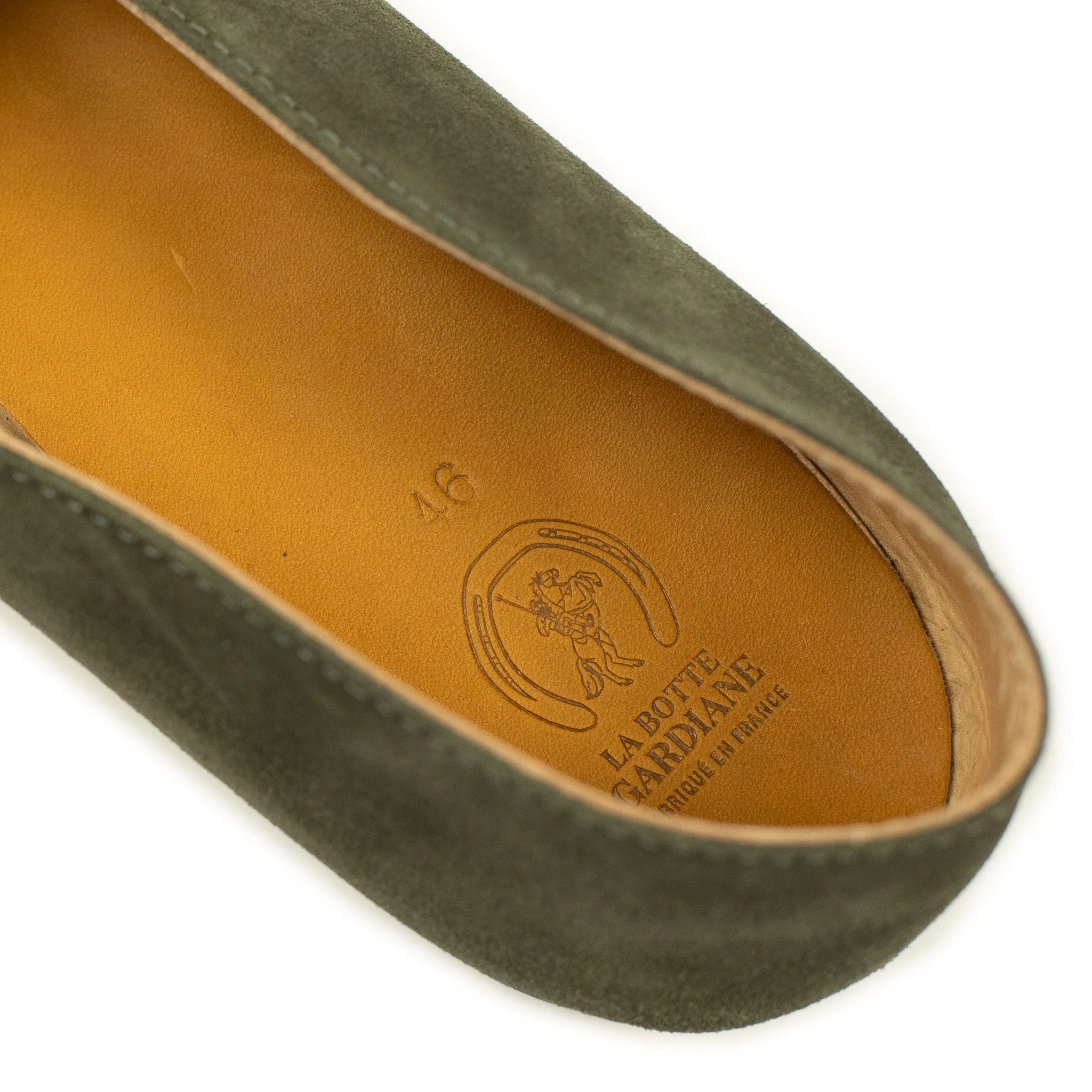 Exclusive Maury slippers in verdigris suede