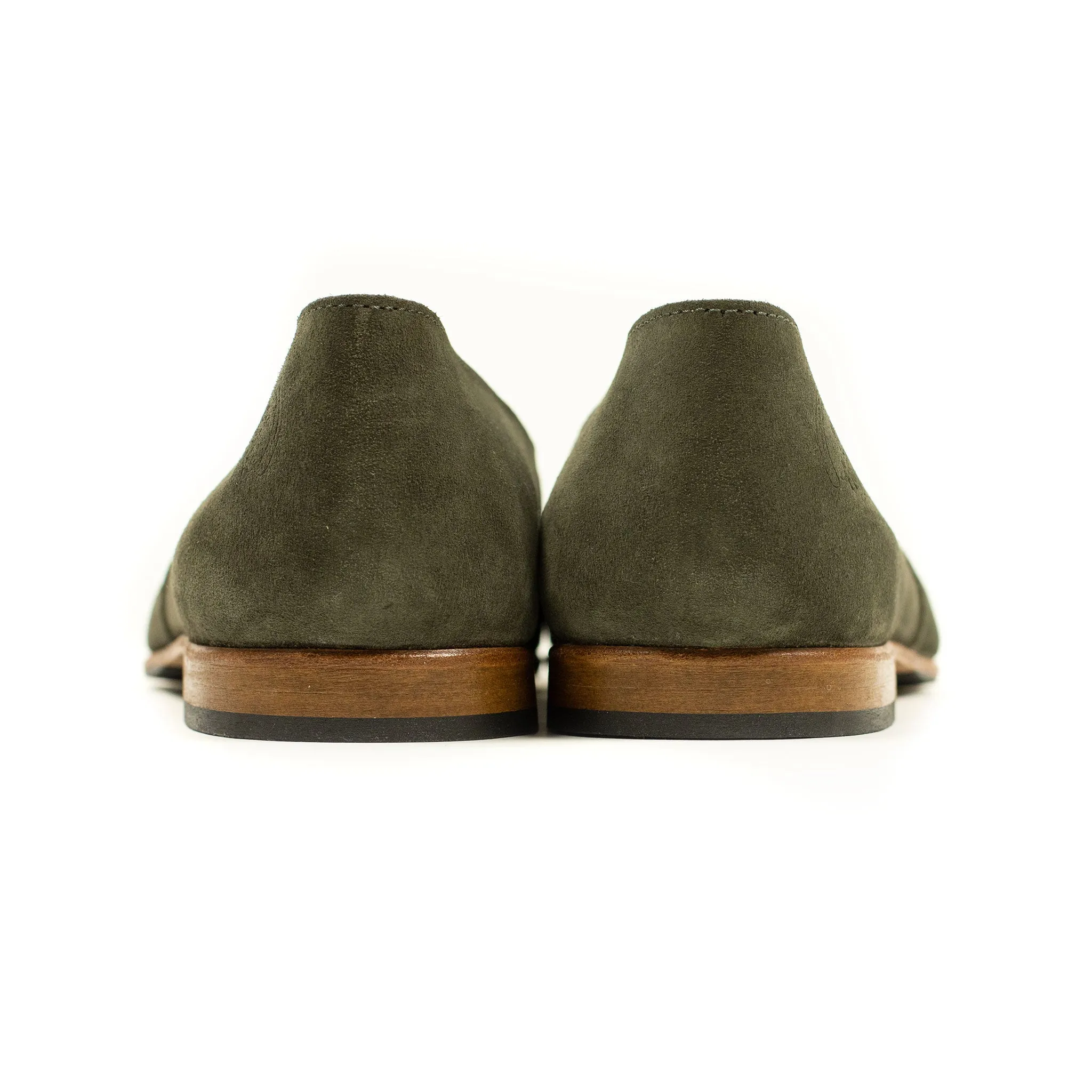 Exclusive Maury slippers in verdigris suede