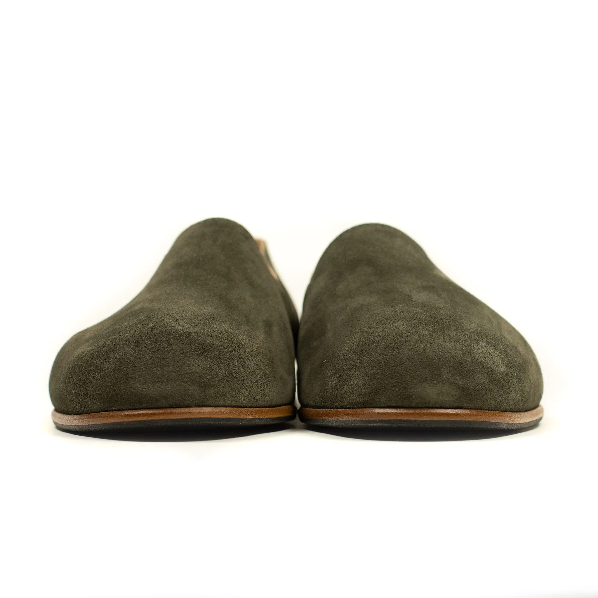 Exclusive Maury slippers in verdigris suede