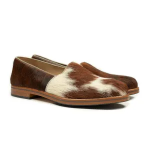 Exclusive Maury sturdy slippers in hair-on Normande calf