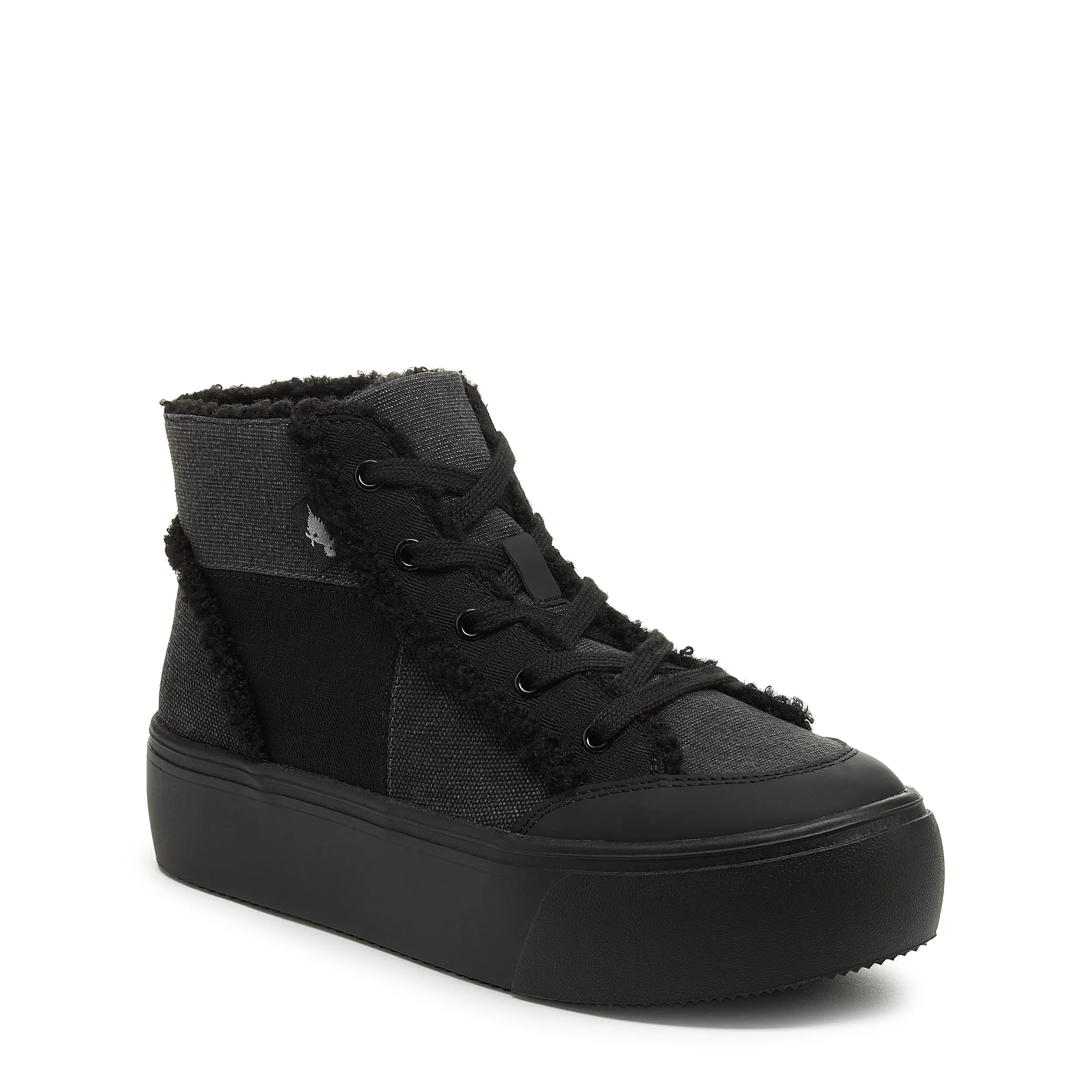 Flair Black Patchwork Platform Sneaker