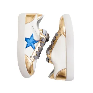 Gold and Royal Blue Star Adult Sneakers