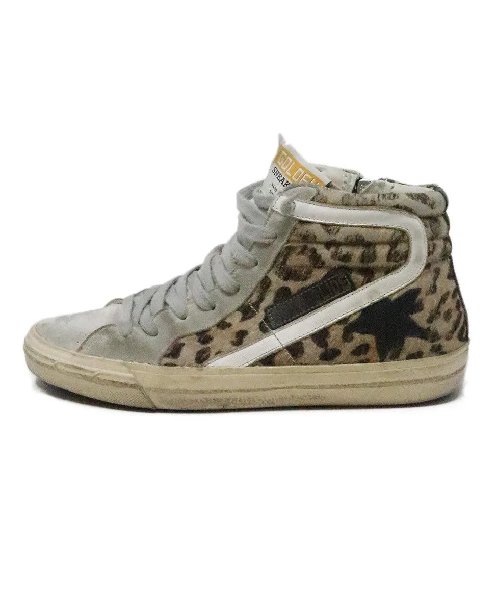 Golden Goose Grey & Leopard Print Sneakers sz 7