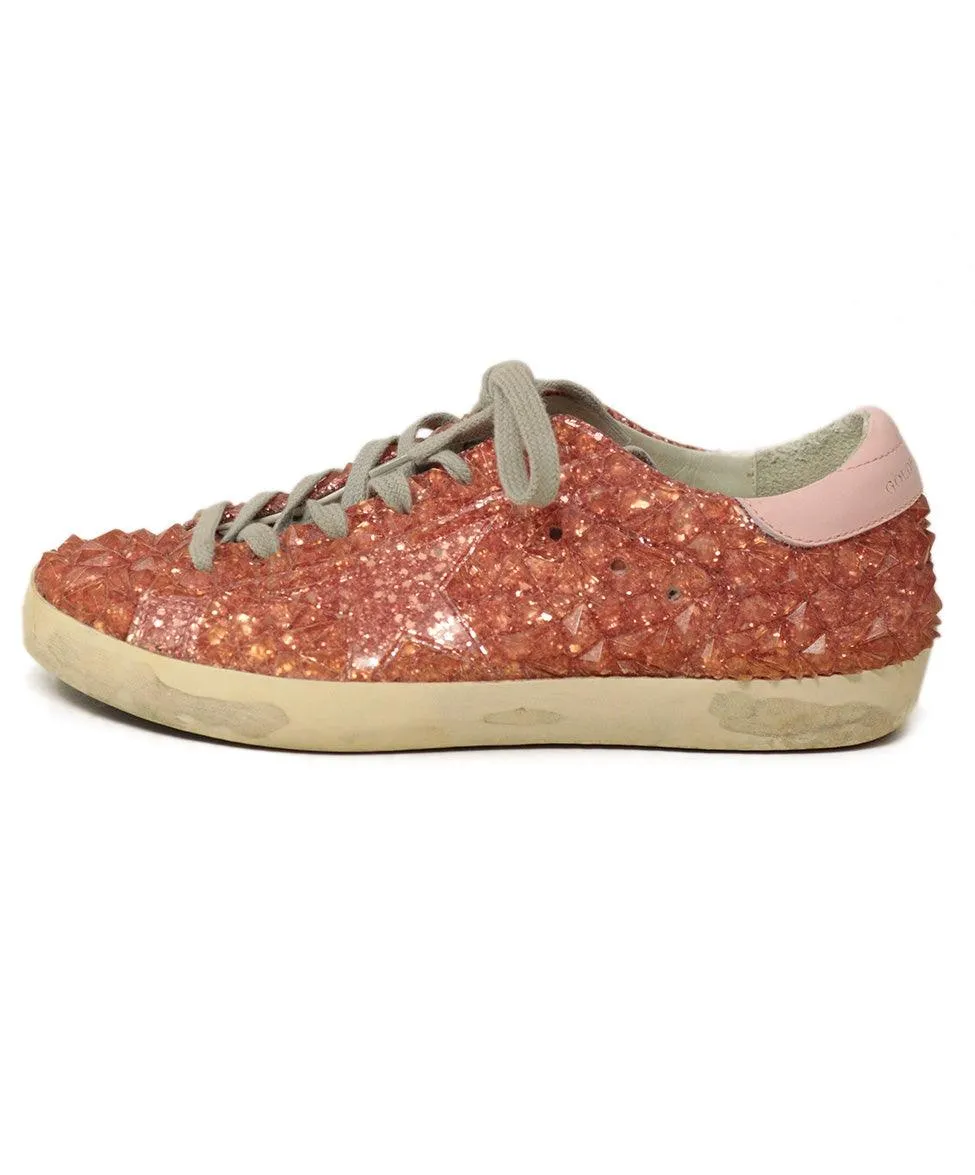 Golden Goose Pink Glitter Rubber Sneakers sz 8