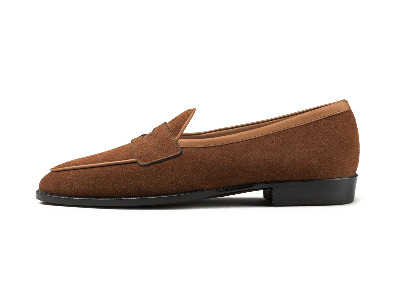 Grand Fenelon Penny Loafers in Tan Noble Suede