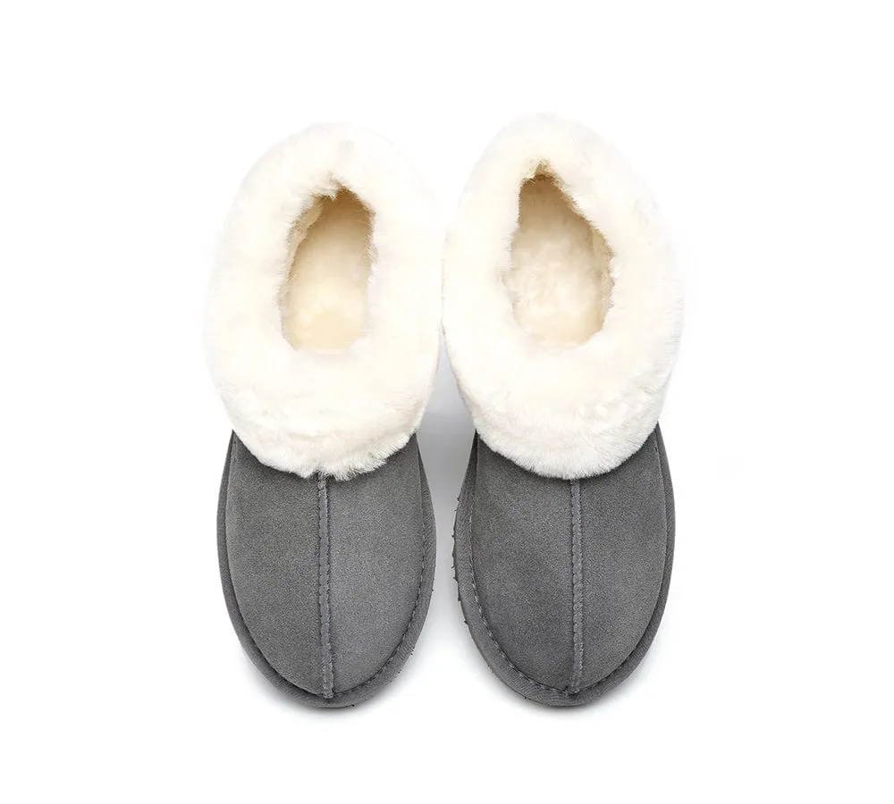 Homey Unisex Merino Sheepskin Lining Slippers Ankle Booties