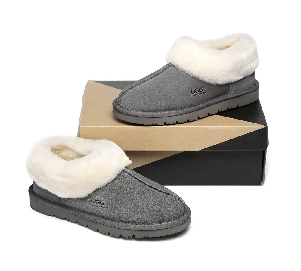 Homey Unisex Merino Sheepskin Lining Slippers Ankle Booties