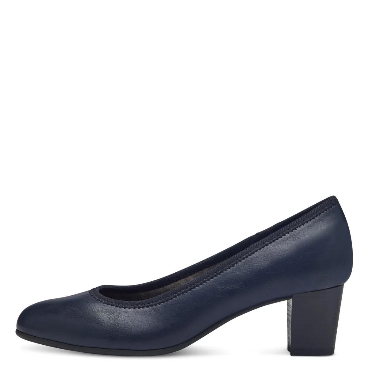 Jana Navy Wide-Fit Block Heel Shoe: Stability and Comfort