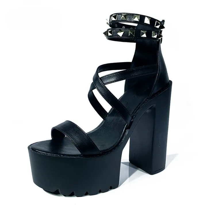 Joskaa 2024 New Square Heel Chunky Sandals