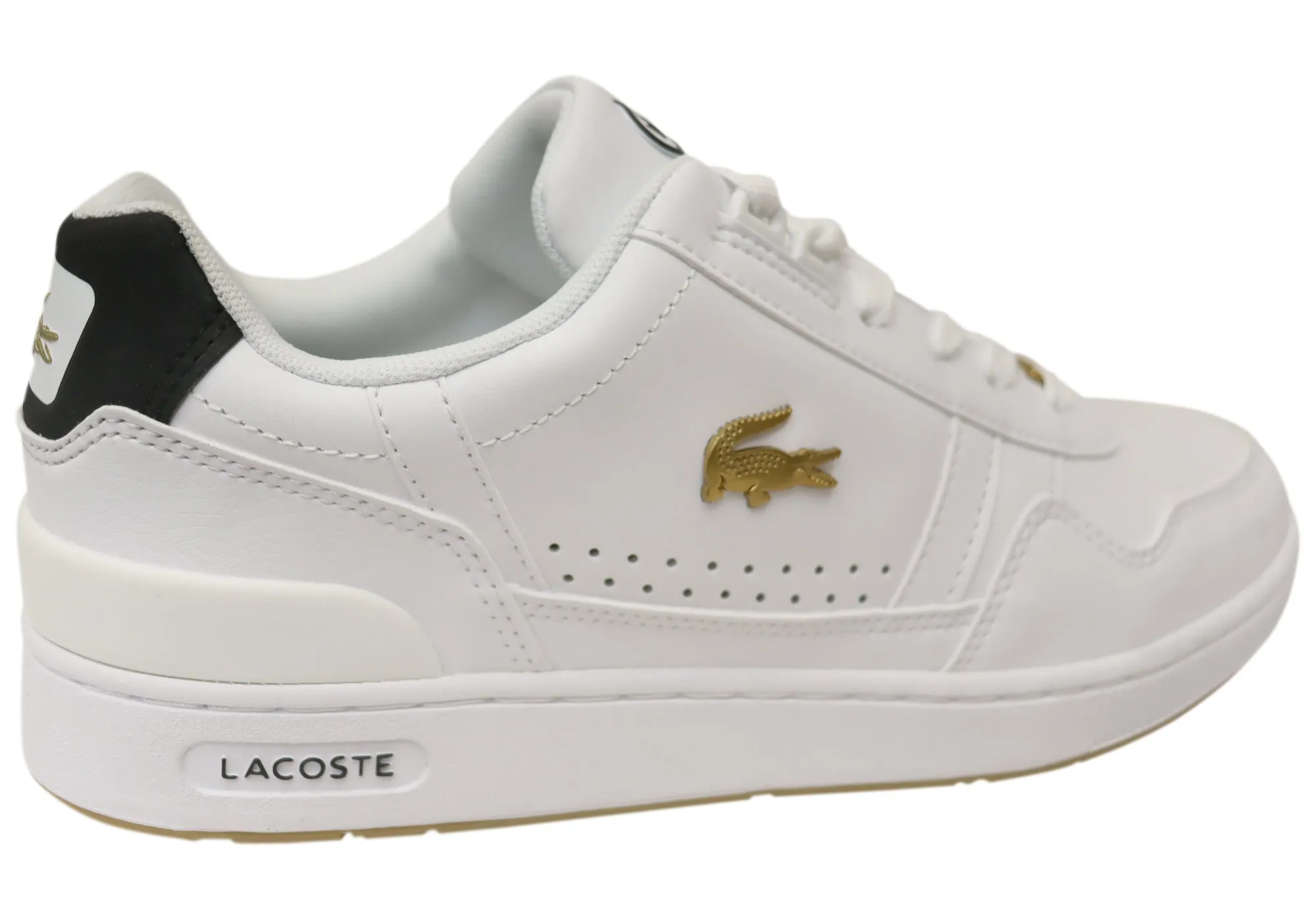 Lacoste Mens Comfortable Lace Up Leather T Clip Sneakers