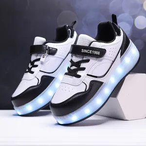 Lightweight Low-Top Roller Skateboard Shoes for Boys - Illuminated Wheels, Anti-Slip, Breathable, Comfortable, and Durable for Indoor and Outdoor Play in Spring and Autumn