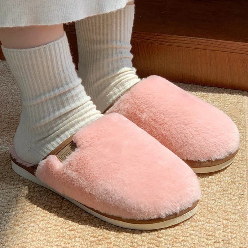 Man Cave X Luxe LSS Winter Plush Slippers Warm Solid House Shoes Non-slip Bedroom Floor Home Slipper For Women Men