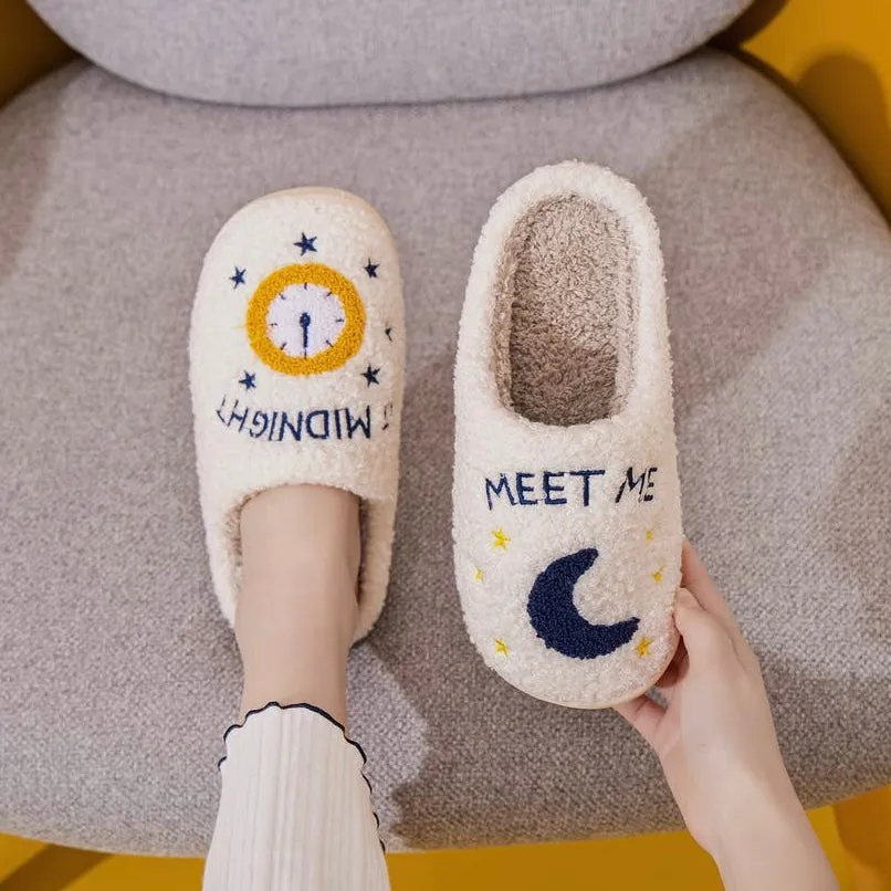 MEET ME AT MIDNIGHT FLEECE SLIPPERS