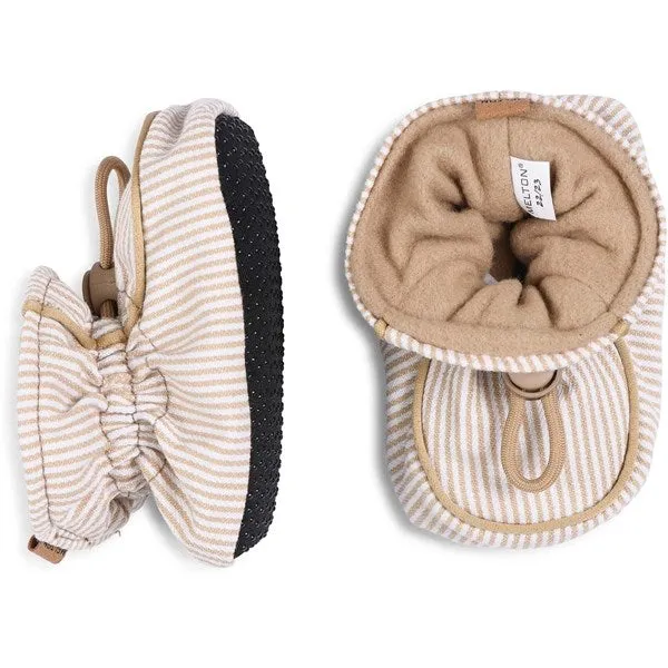 MELTON Striped Textile Slippers Beige