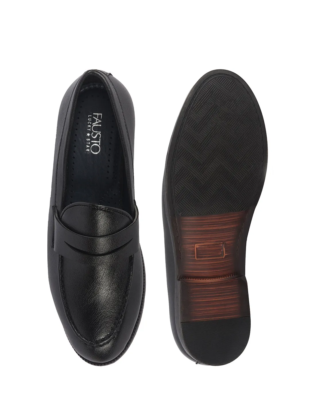 Men Black Formal Moccasins Slip On Shoes for Office|Memory Cushion Insole|Meeting Comfort Slip-Ons