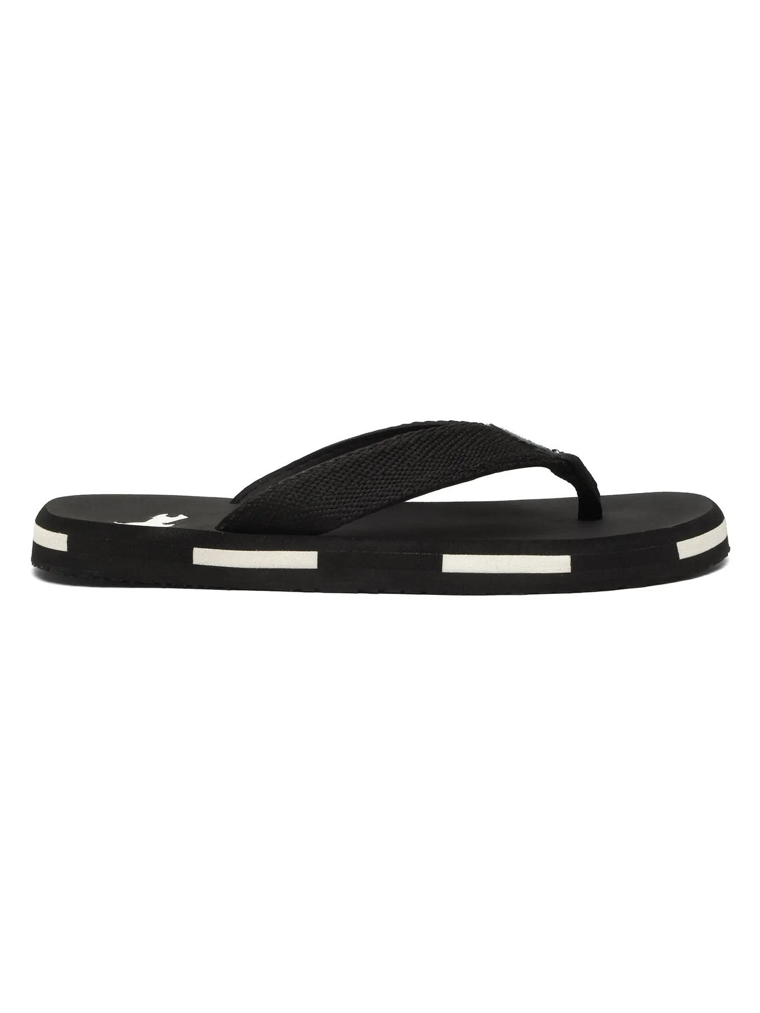 Men's Black Solid Casual Flip-Flops Slippers