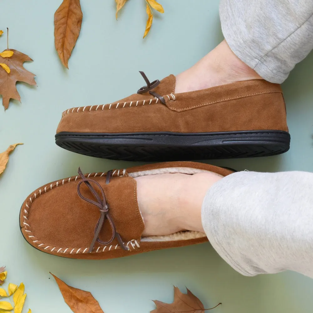 Men's Genuine Suede Moccasin Slippers