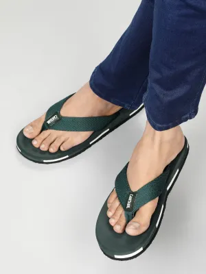 Men's Green Solid Casual Flip-Flops Slippers