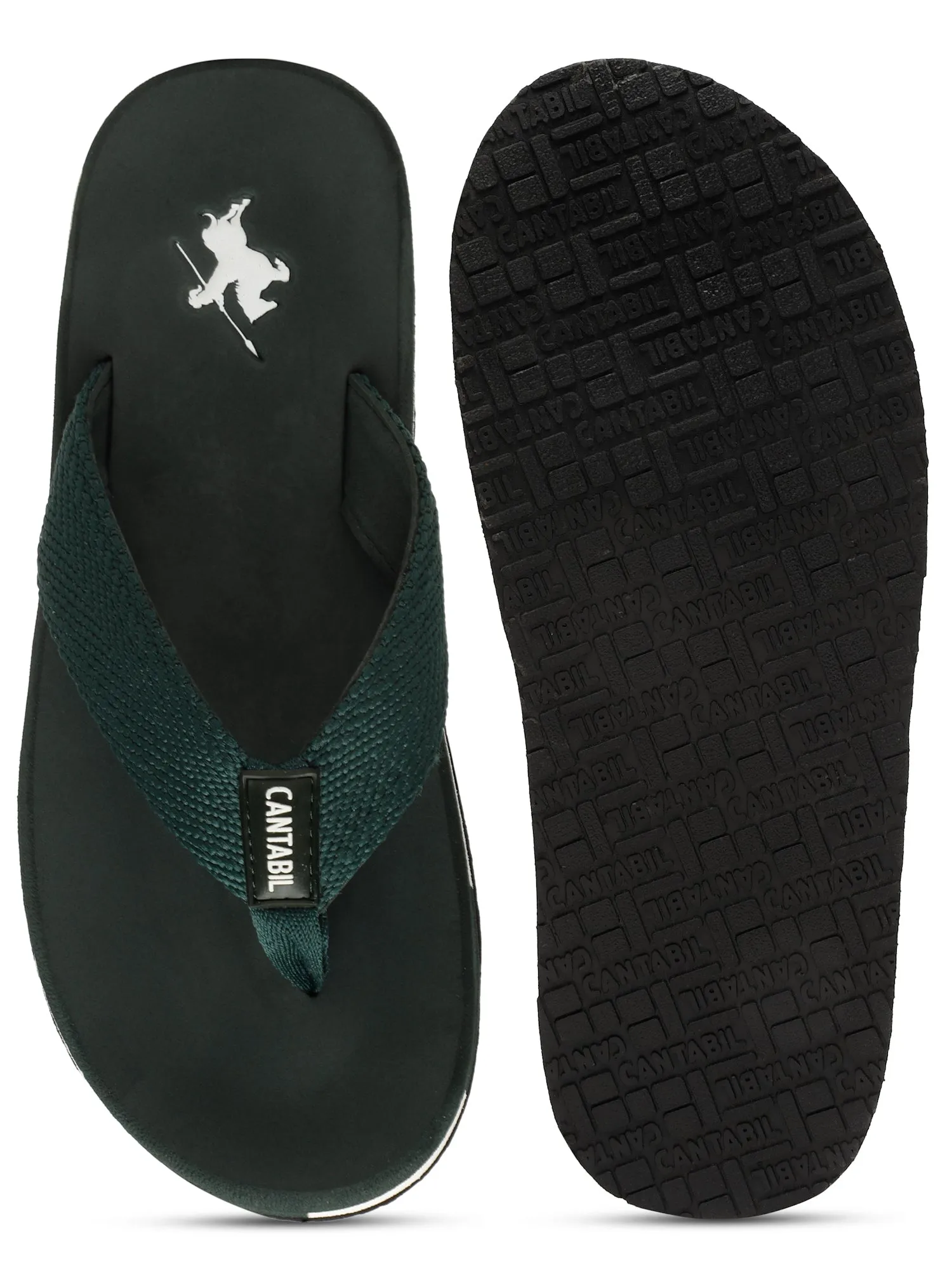 Men's Green Solid Casual Flip-Flops Slippers