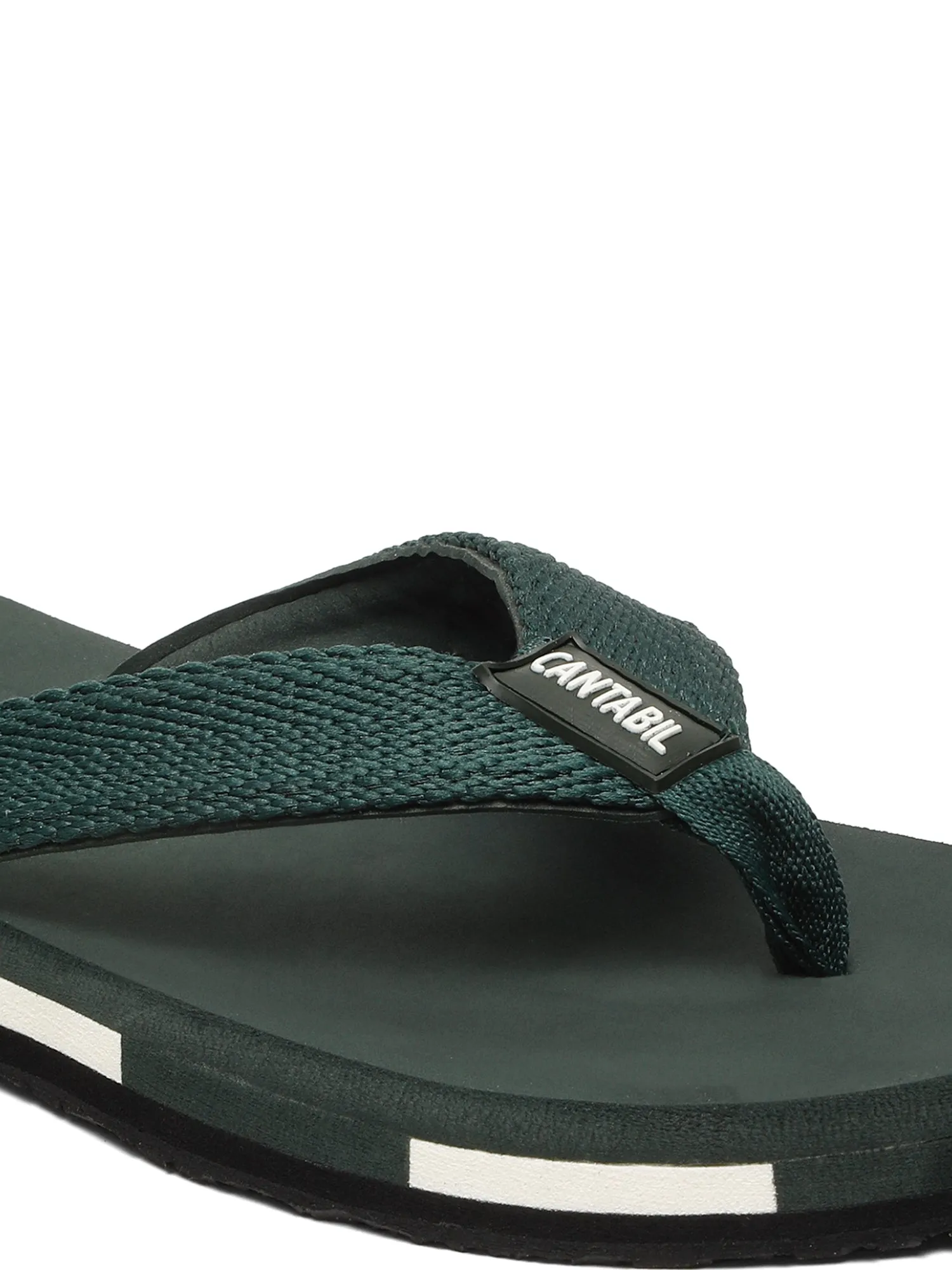 Men's Green Solid Casual Flip-Flops Slippers