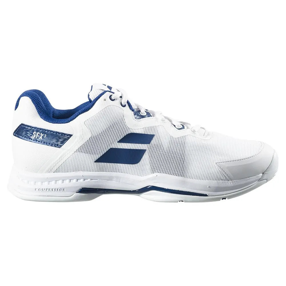 Men's SFX3 All Court Tennis Shoes White and Navy