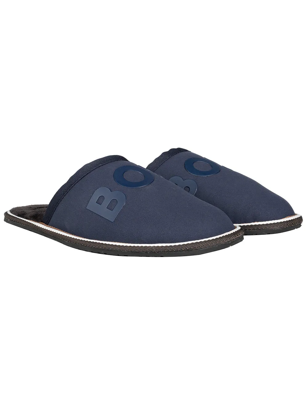 Monogram-Logo Slippers Navy