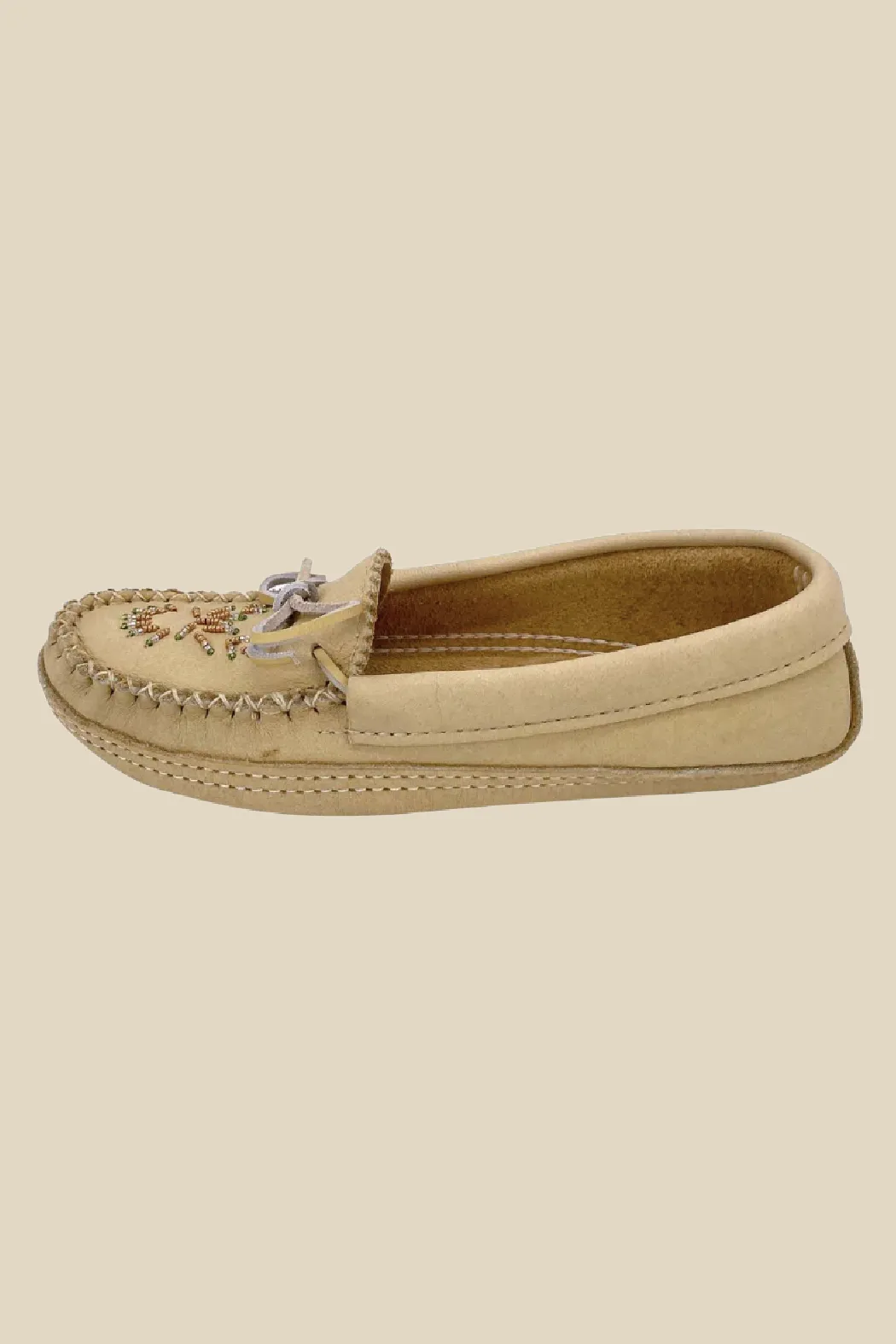 Moose Hide Leather Beaded Moccasins