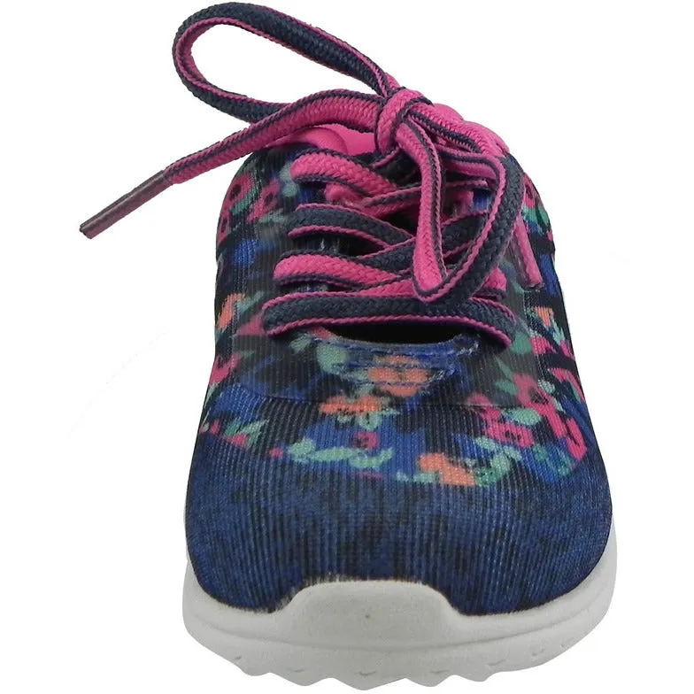 OshKosh Girl's Kova Comfortable Floral Easy On Lace Up Sneakers Blue/Pink