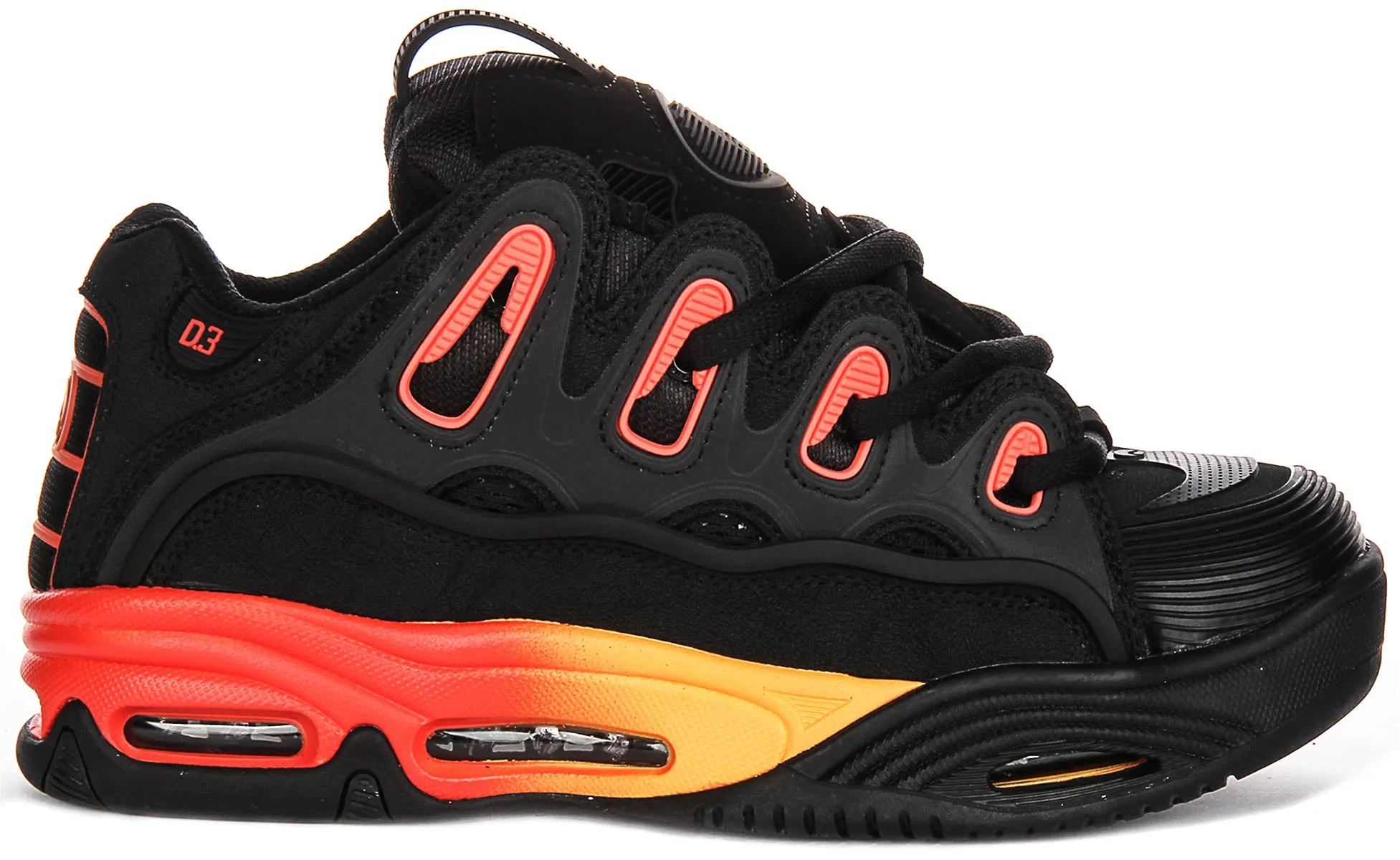 Osiris D3 2001 In Black Orange Flame For Men