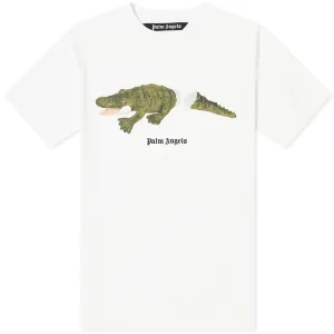 Palm Angels Crocodile T-Shirt White Green